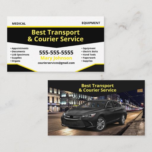 Customizable Transportation Service Business Card