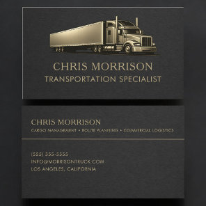 Transportation Specialist Trucking Professional Business Card