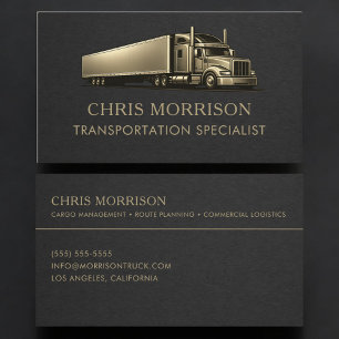 Transportation Specialist Trucking Professional Business Card