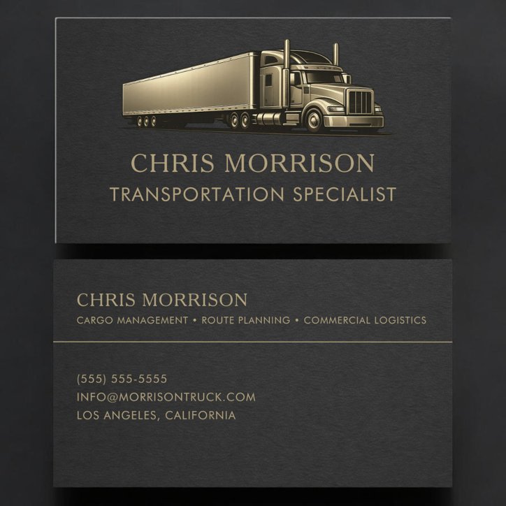 Transportation Specialist Trucking Professional Business Card