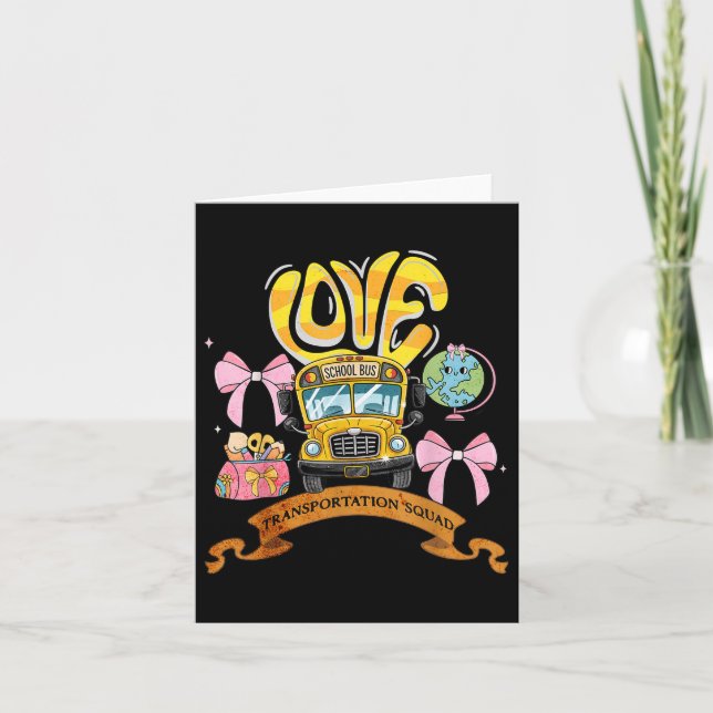 Transportation Squad Doodle Bus Aide Back To Schoo Card (Front)