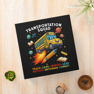 Transportation Squad Funny School Bus Driver 3 Ring Binder