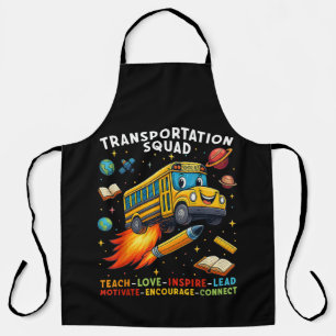 Transportation Squad Funny School Bus Driver Apron