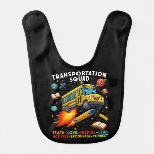 Transportation Squad Funny School Bus Driver Baby Bib