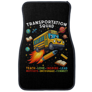 Transportation Squad Funny School Bus Driver Car Floor Mat