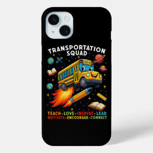 Transportation Squad Funny School Bus Driver iPhone 15 Plus Case