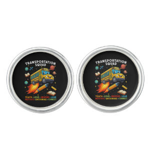 Transportation Squad Funny School Bus Driver Cufflinks