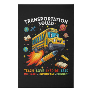 Transportation Squad Funny School Bus Driver Faux Canvas Print