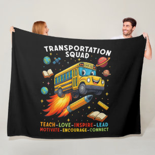 Transportation Squad Funny School Bus Driver Fleece Blanket