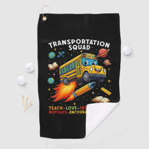 Transportation Squad Funny School Bus Driver Golf Towel