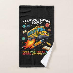 Transportation Squad Funny School Bus Driver Hand Towel