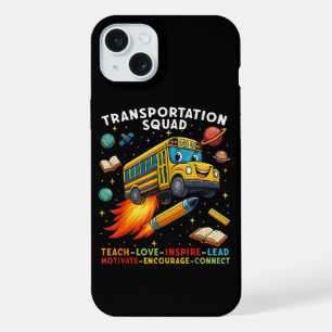 Transportation Squad Funny School Bus Driver iPhone 15 Plus Case