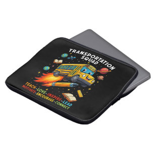 Transportation Squad Funny School Bus Driver Laptop Sleeve