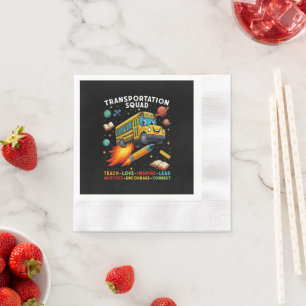 Transportation Squad Funny School Bus Driver Napkins