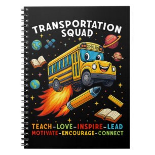Transportation Squad Funny School Bus Driver Notebook