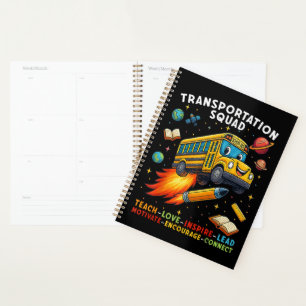 Transportation Squad Funny School Bus Driver Planner