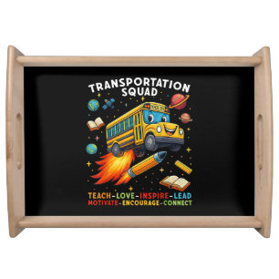 Transportation Squad Funny School Bus Driver Serving Tray