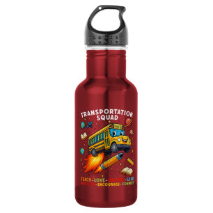 Transportation Squad Funny School Bus Driver Stainless Steel Water Bottle
