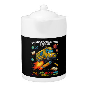 Transportation Squad Funny School Bus Driver Teapot