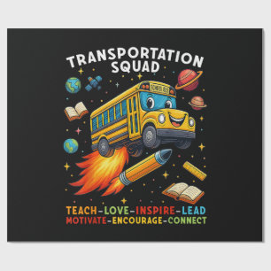 Transportation Squad Funny School Bus Driver Wrapping Paper