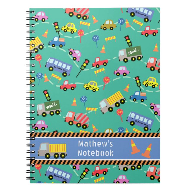 Transportation Teal.  Notebook (Front)