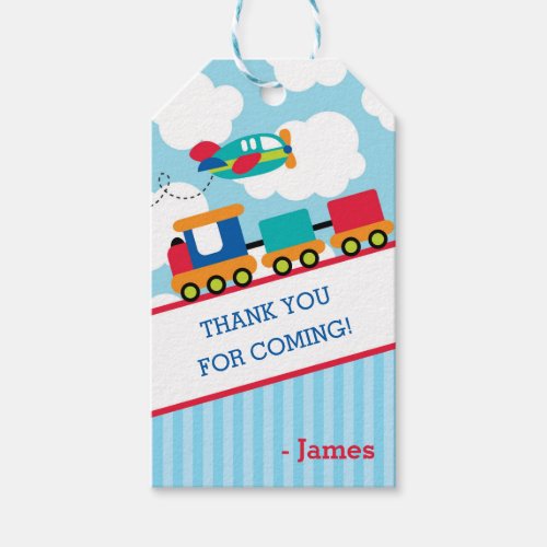Transportation Thank You Tags Birthday Party Favor