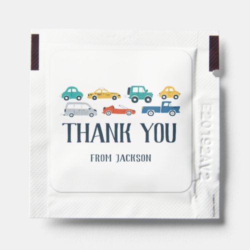Transportation Theme Birthday Thank You Hand Sanitizer Packet