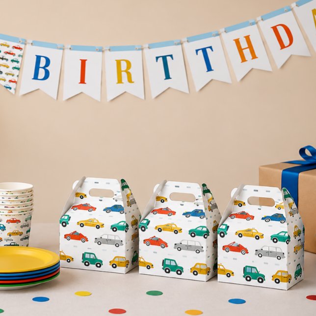 Transportation Theme Birthday Wrapping Paper Large Favor Boxes (Transportation Birthday Favor Boxes)