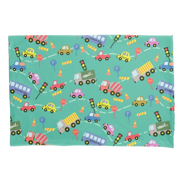 Transportation Turquoise  Pillow Case (Front)