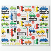 Transportation (Vehicle) Car Truck Bright Color Wrapping Paper (Flat)