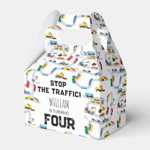 Transportation Vehicles Cars Stop Traffic Birthday Favor Boxes