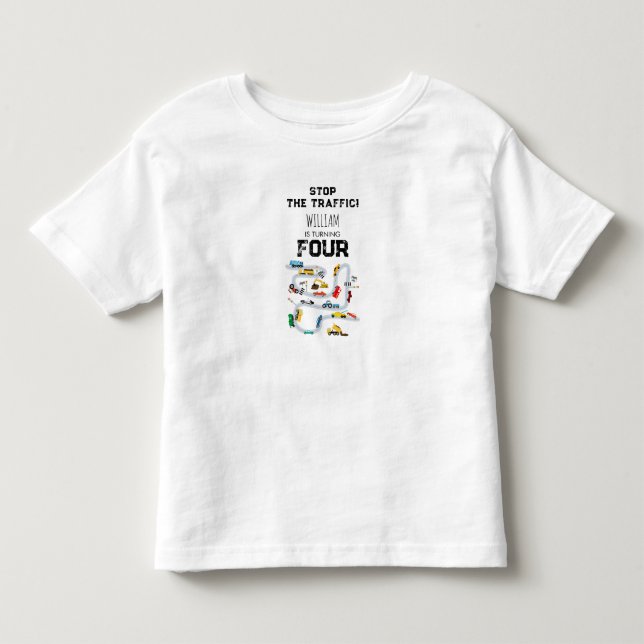 Transportation Vehicles Cars Stop Traffic Birthday Toddler T-shirt (Front)