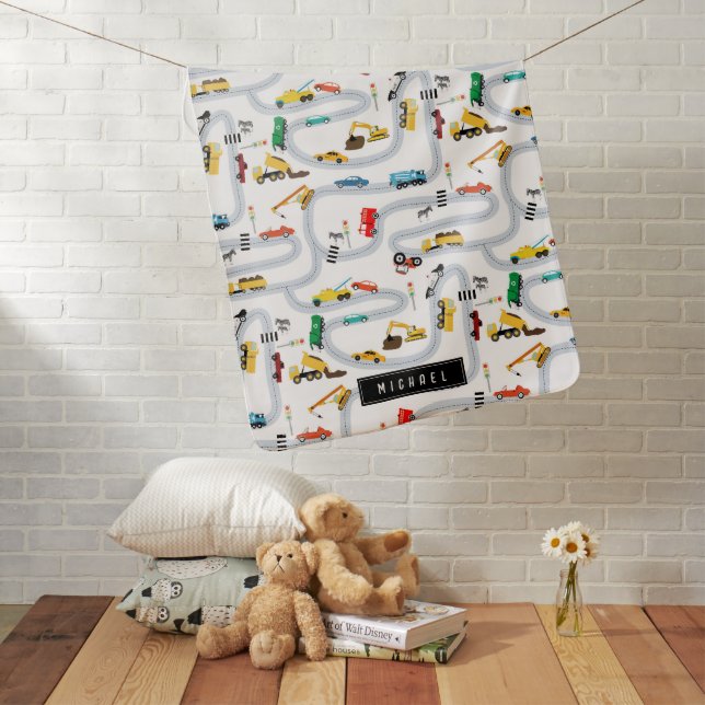 Transportation Vehicles Cars & Trucks Road Traffic Baby Blanket (In Situ)