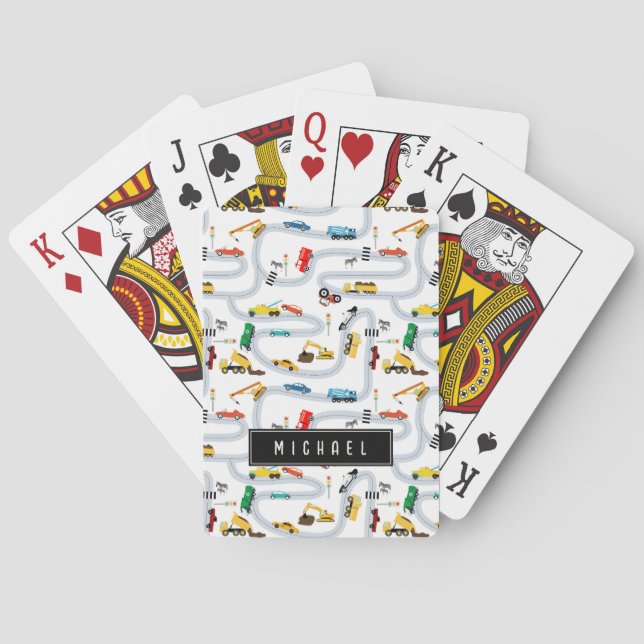 Transportation Vehicles Cars & Trucks Road Traffic Poker Cards (Back)