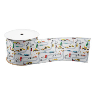 Transportation Vehicles Cars & Trucks Road Traffic Satin Ribbon