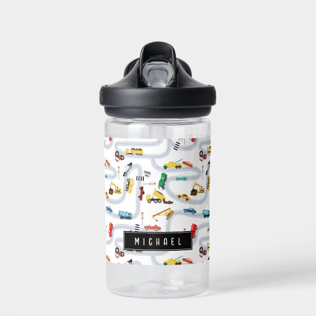 Transportation Vehicles Cars & Trucks Road Traffic Water Bottle (Front)