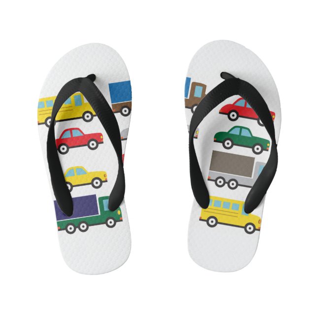 Transportation Vehicles Cute Kids Kid's Flip Flops (Footbed)