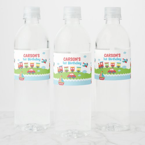 Transportation Water Bottle Labels