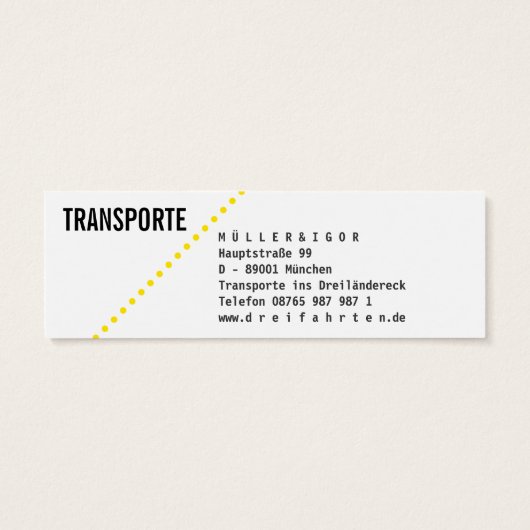 Transporte Mini Visitenkarten (Back)