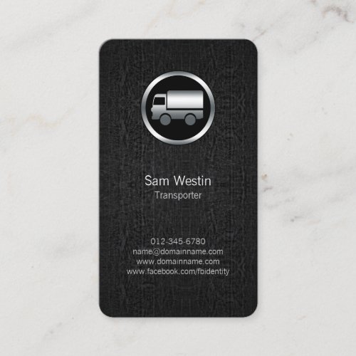 Transporter Box Truck Black Grunge Business Card