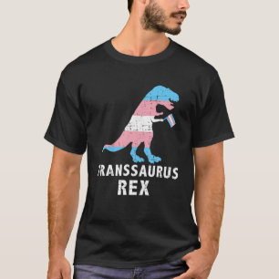 Transsaurus Rex Dinosaur In Transgender Flag For T T-Shirt