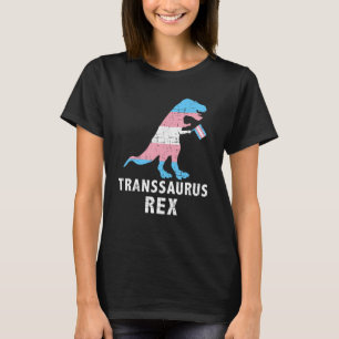 Transsaurus rex dinosaur in transgender flag for t T-Shirt