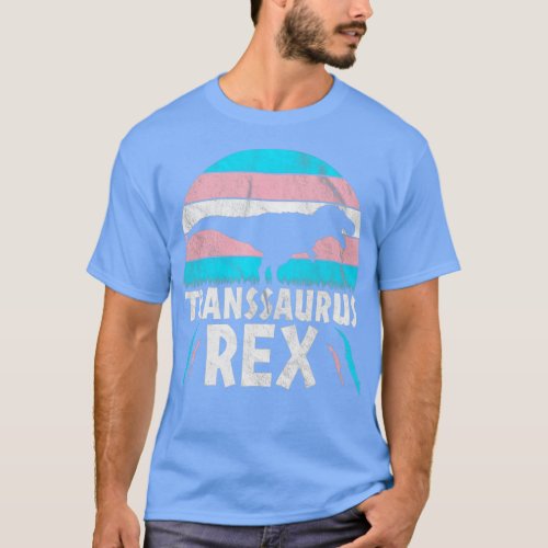Transsaurus Rex Trans Dinosaur Transexual Flag Din T_Shirt
