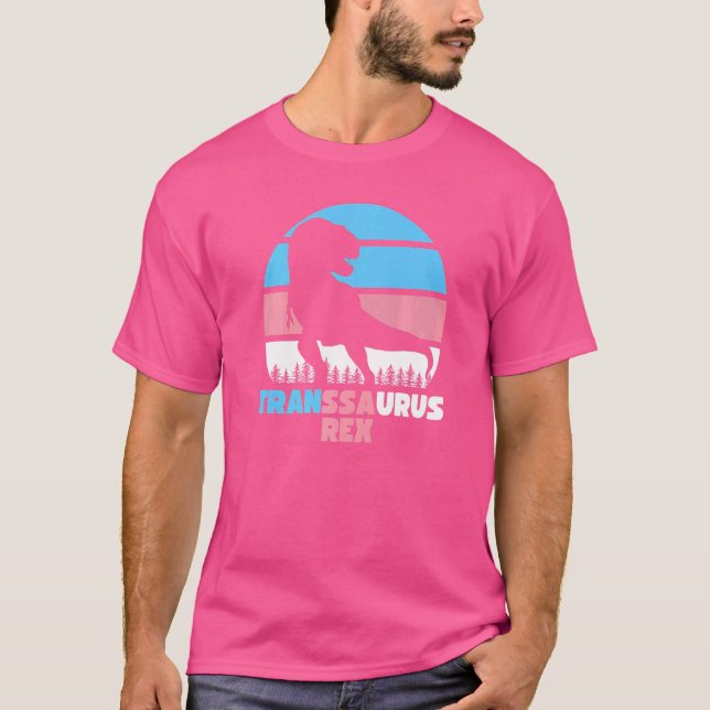 Transsaurus Rex Transgender Flag For Trans Pride T-Shirt (Front)