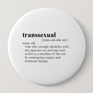 TRANSSEXUAL DEFINITION PINBACK BUTTON