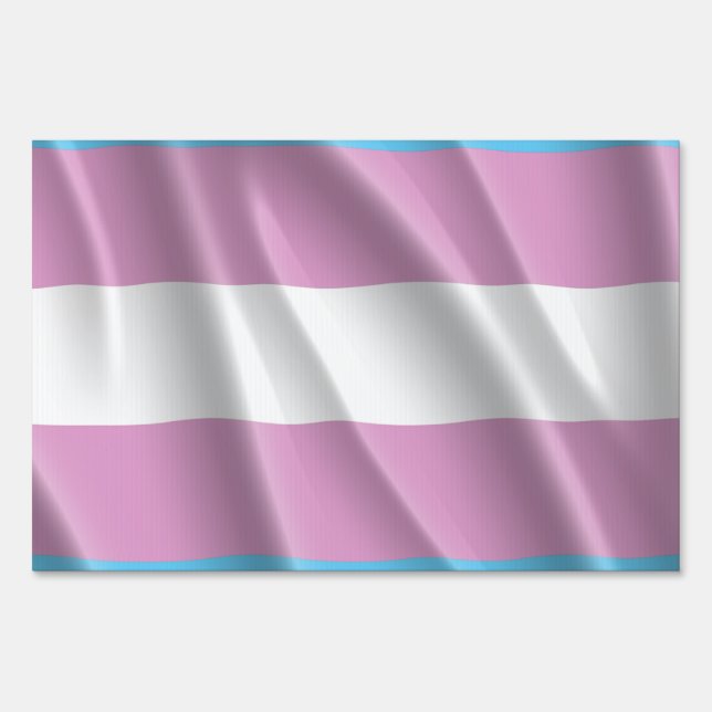 TRANSSEXUAL PRIDE FLAG WAVY DESIGN YARD SIGN (Front)