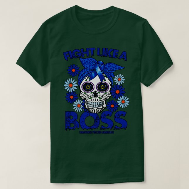 Transverse Myelitis Awareness fight like a boss 2 T-Shirt (Design Front)