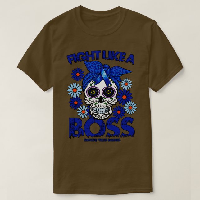 Transverse Myelitis Awareness fight like a boss 9 T-Shirt (Design Front)