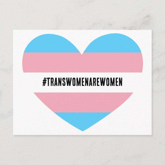#TRANSWOMENAREWOMEN Heart Postcard (Front)