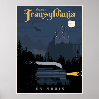 Transylvania by Train travel poster